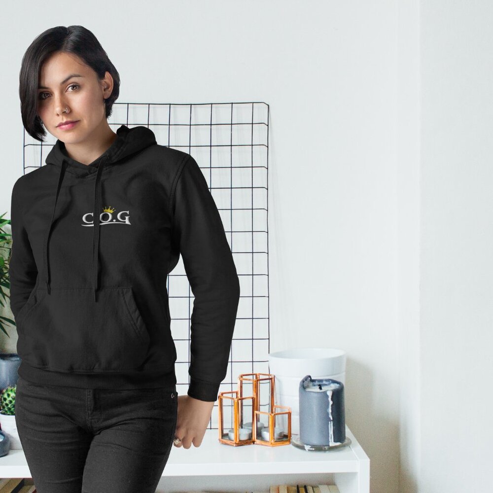 Org. Child of God (COG) LC Black Hoodie w/White Letters